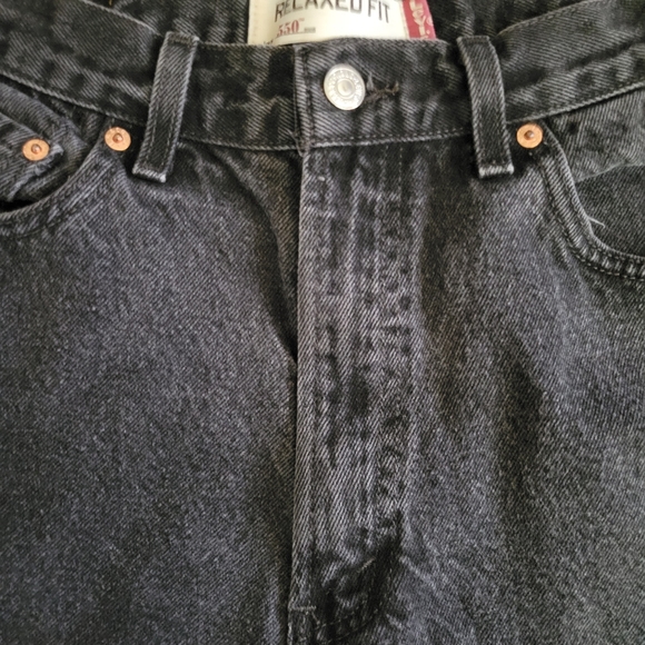 VINTAGE 90s LEVI'S Unisex 550 Relaxed Fit Mom Jeans Black - Picture 12 of 13